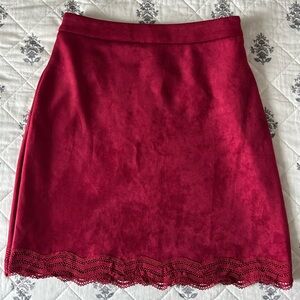 NWT Fuchsia Lace Trim Skirt